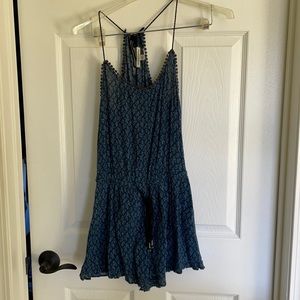 AEO Black and Blue Patterned Romper